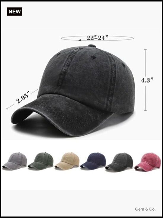6 Pack Vintage Washed Baseball Cap Distressed Dad Golf Hat Unisex main image 5